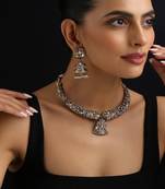 Gold plated polki necklace set