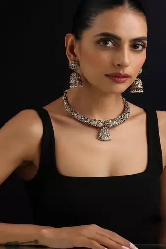 Gold plated polki necklace set
