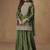 Green chinnon silk embroidered plazzo suit 