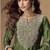 Green chinnon silk embroidered plazzo suit 