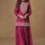 Pink chinnon silk embroidered plazzo suit 