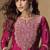 Pink chinnon silk embroidered plazzo suit 
