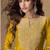 Yellow  chinnon silk embroidered plazzo suit 