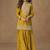 Yellow  chinnon silk embroidered plazzo suit 