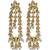 Elegant white kundan & beads chain dangler earrings for women & girls.
