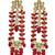 Elegant ruby kundan & beads chain dangler earrings for women & girls.