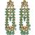 Elegant mint kundan & beads chain dangler earrings for women & girls.