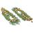 Elegant mint kundan & beads chain dangler earrings for women & girls.