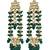 Elegant green kundan & beads chain dangler earrings for women & girls.