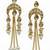 Elegant white kundan & beads chain dangler earrings for women & girls.