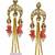 Elegant pink kundan & beads chain dangler earrings for women & girls.