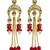 Elegant ruby kundan & beads chain dangler earrings for women & girls.
