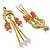 Elegant pink kundan & beads chain dangler earrings for women & girls.