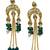 Elegant green kundan & beads chain dangler earrings for women & girls.