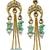 Elegant mint kundan & beads chain dangler earrings for women & girls.