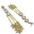 Elegant white kundan & beads chain dangler earrings for women & girls.