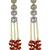 Elegant ruby kundan & beads chain dangler earrings for women & girls.
