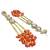 Elegant pink kundan & beads chain dangler earrings for women & girls.