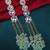Elegant mint kundan & beads chain dangler earrings for women & girls.