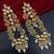 Elegant white kundan & beads chain dangler earrings for women & girls.