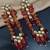 Elegant ruby kundan & beads chain dangler earrings for women & girls.