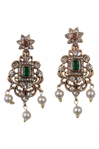 Trendy ruby green necklace set