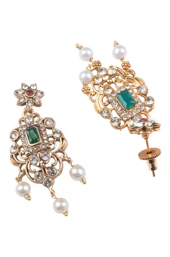 Trendy ruby green necklace set