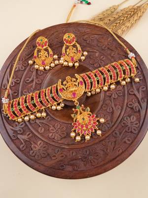 Gold plated goddess choker set 1