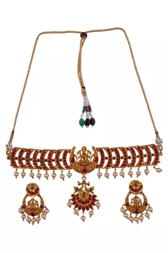 Gold plated goddess choker set