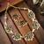 Gold plated green lotus necklace set