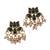 Gold plated green lotus necklace set