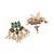 Gold plated green lotus necklace set