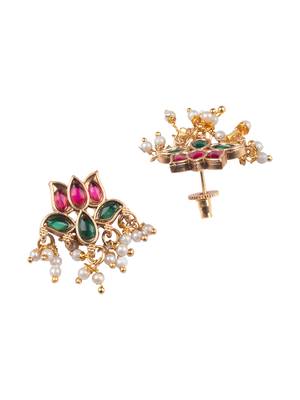 Gold plated muticolor lotus necklace set 5