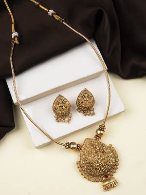Gold plated goddess necklace set 1
