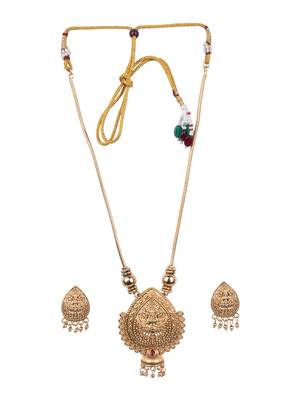 Gold plated goddess necklace set 2