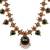 Gold plated green floral necklace set