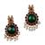 Gold plated green floral necklace set