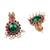 Gold plated green floral necklace set
