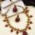 Gold plated pink floral necklace set