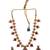 Gold plated pink floral necklace set