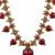 Gold plated pink floral necklace set