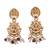 Gold plated goddess maroon beads long necklace set
