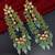 Elegant mint kundan & beads chain dangler earrings for women & girls.