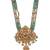 Gold plated goddess turquoise beads long necklace set