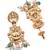 Gold plated goddess turquoise beads long necklace set
