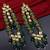 Elegant green kundan & beads chain dangler earrings for women & girls.
