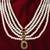 Vastramay men's white & maroon tasselled pearl wedding necklace