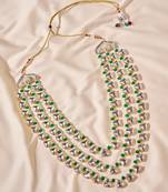 cream & silver rhinestone pearl wedding necklace