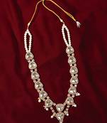 cream single layer rhinestone pearl wedding necklace