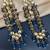 Elegant blue kundan & beads chain dangler earrings for women & girls.
